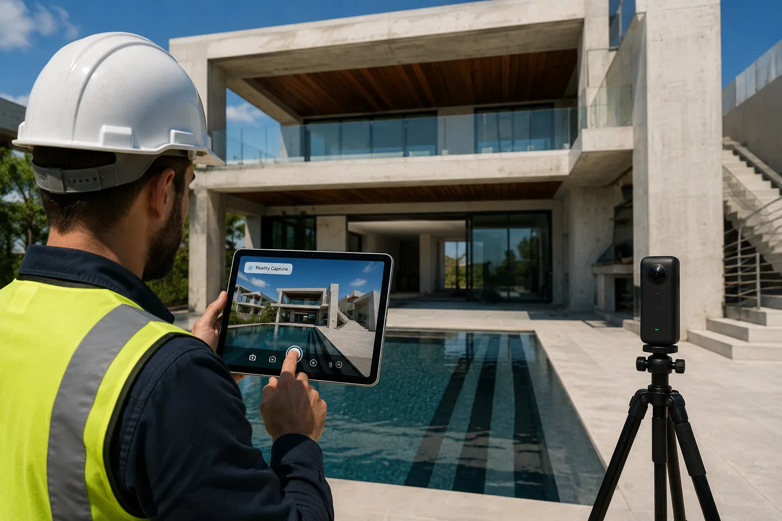 360 degree immersive construction site walkthrough