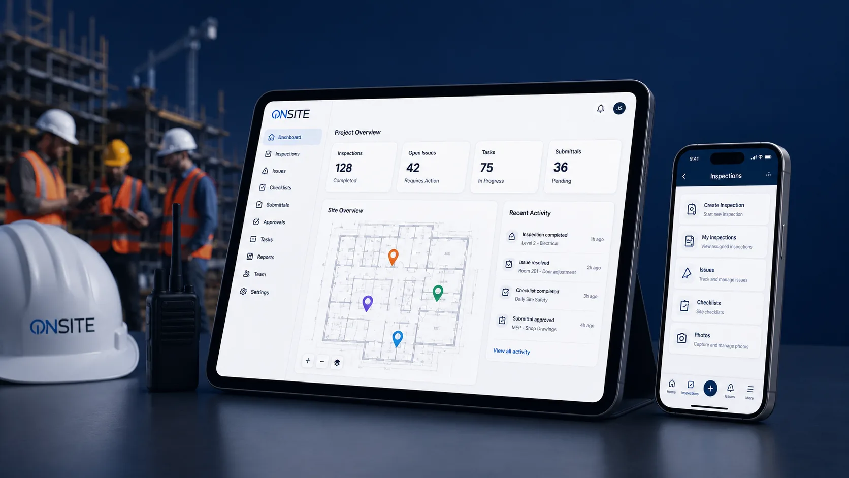 Mobile inspection and defect management on site