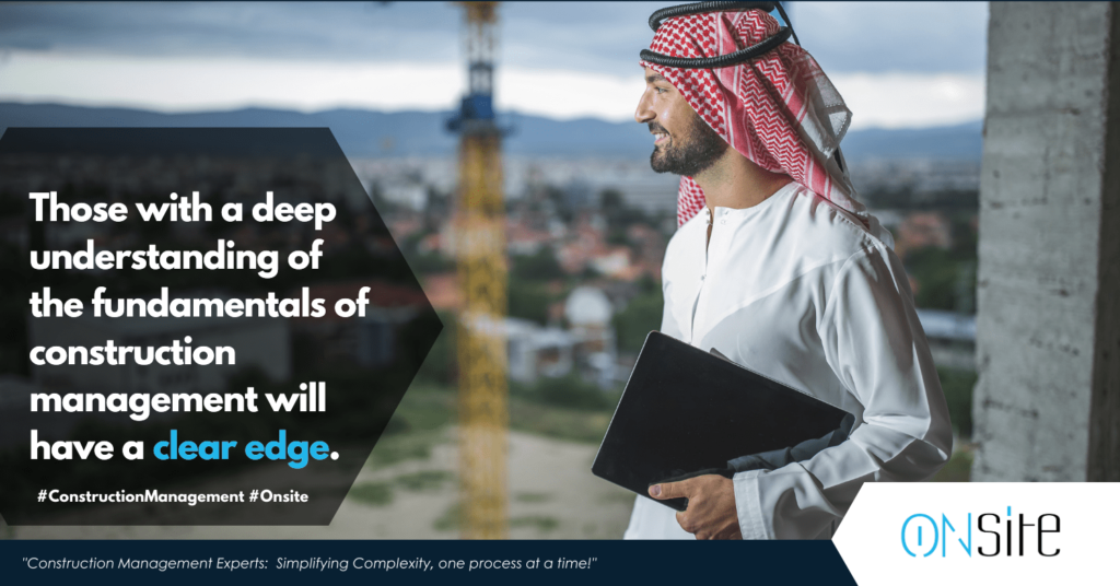 Confident Arab Project Manager because he understands the Fundamentals of Construction Management